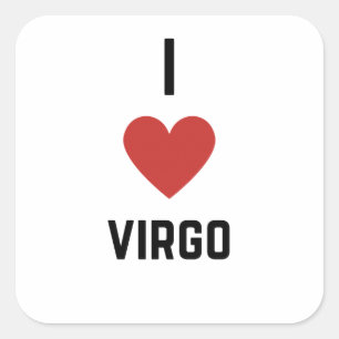 I Liebe Virgo Zodiac Quadratischer Aufkleber