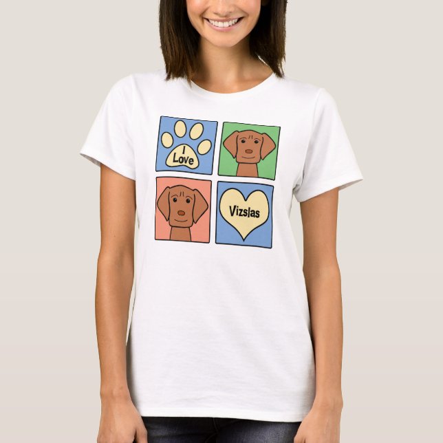 I Liebe Vizslas T-Shirt (Vorderseite)