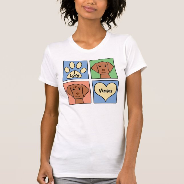 I Liebe Vizslas T-Shirt (Vorderseite)
