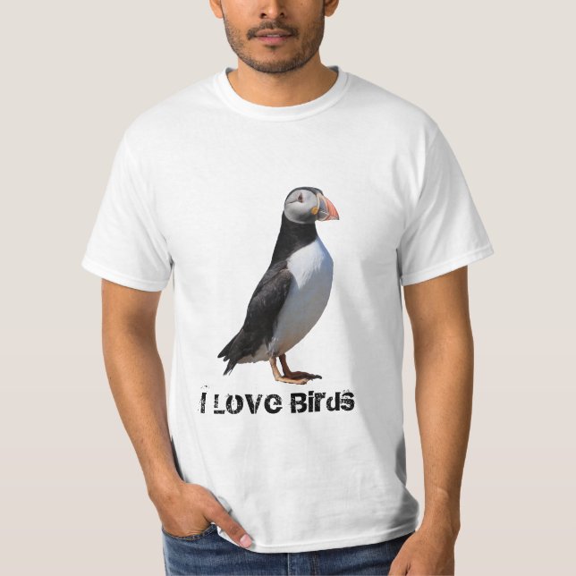 I Liebe-Vögelpuffin-Shirt T-Shirt (Vorderseite)