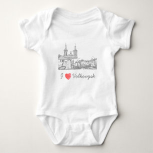 I Liebe Volkovysk Belarus Architektur Kathedrale Baby Strampler