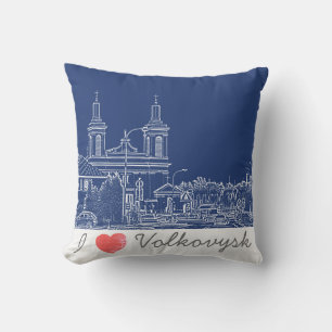 I Liebe Volkovysk Belarus Architektur Kathedrale Kissen
