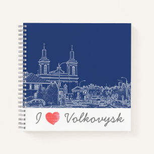 I Liebe Volkovysk Belarus Architektur Kathedrale Notizbuch