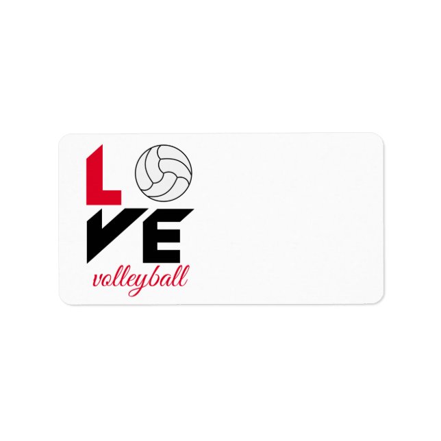 I Liebe Volleyball Adressaufkleber (Vorne)