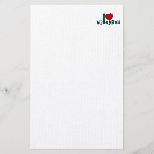 I Liebe Volleyball Briefpapier (Vorderseite)