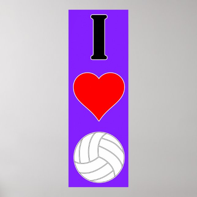 I Liebe Volleyball / I Herz Volleyball Poster (Vorne)