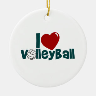 I Liebe Volleyball Keramik Ornament