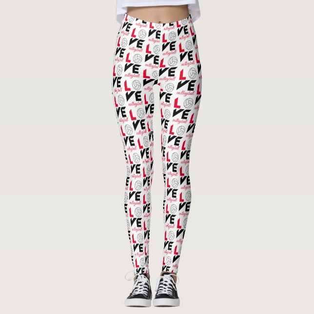 I Liebe Volleyball Leggings (Vorderseite)
