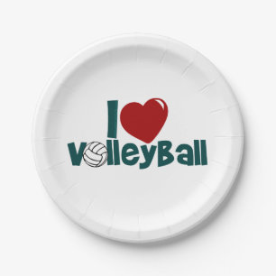 I Liebe Volleyball Pappteller
