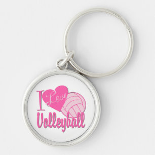 I Liebe Volleyball Pink Schlüsselanhänger