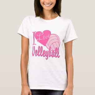 I Liebe Volleyball Pink T-Shirt
