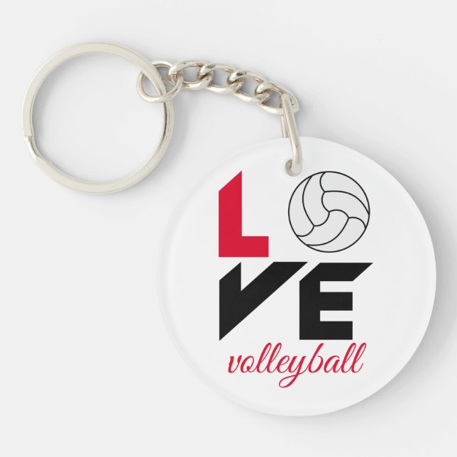 I Liebe Volleyball Schlüsselanhänger (Vorderseite)