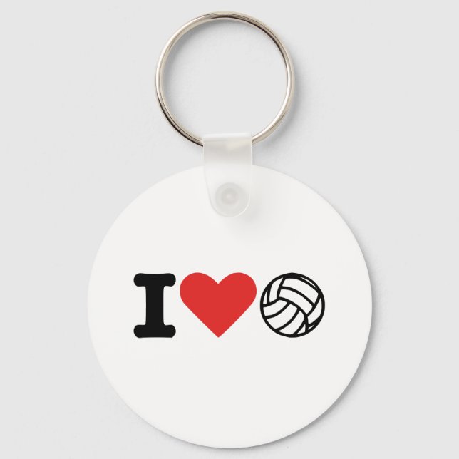 I Liebe Volleyball Schlüsselanhänger (Vorderseite)