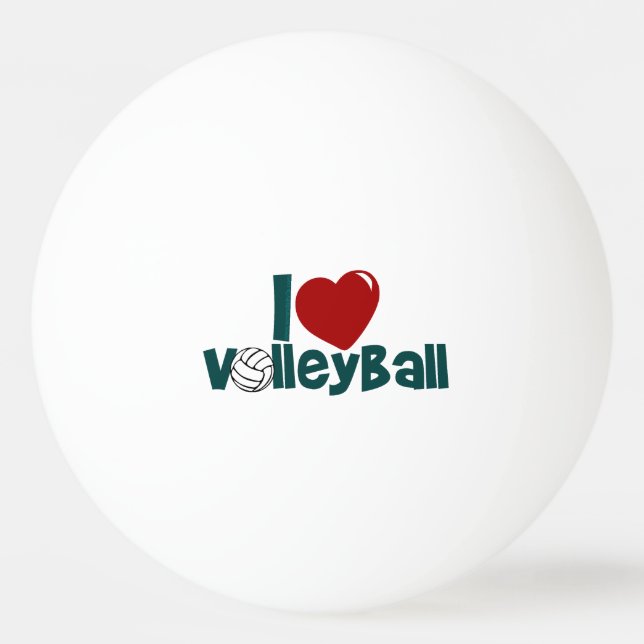 I Liebe Volleyball Tischtennisball (Vorderseite)