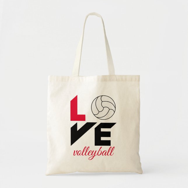 I Liebe Volleyball Tragetasche (Vorne)