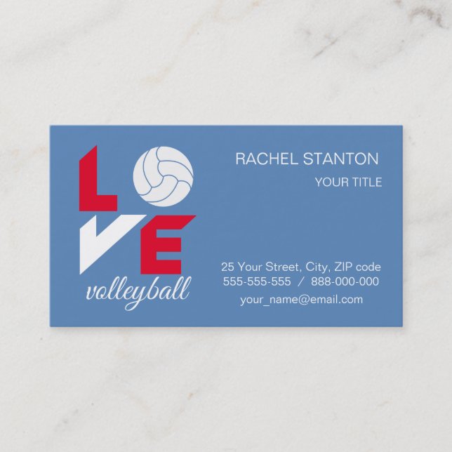 I Liebe Volleyball Visitenkarte (Vorderseite)