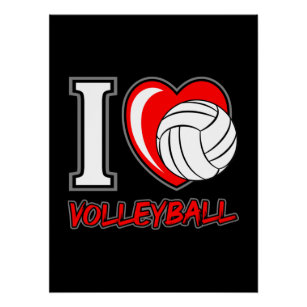 I Liebe Volleyball - Volleyball-Slogans und Zitate Poster