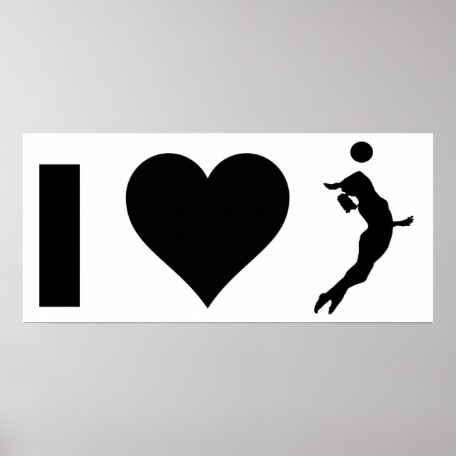 I Liebe Volleyball (Weiblich) Poster (Vorne)