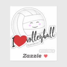 I Liebe Volleyballtypografie niedlich kawaii