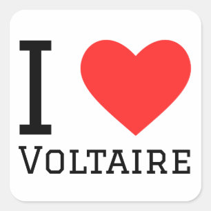 I Liebe Voltaire Quadratischer Aufkleber