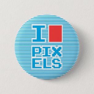 I Liebe von Pixeln mit Stripensammlung, Button