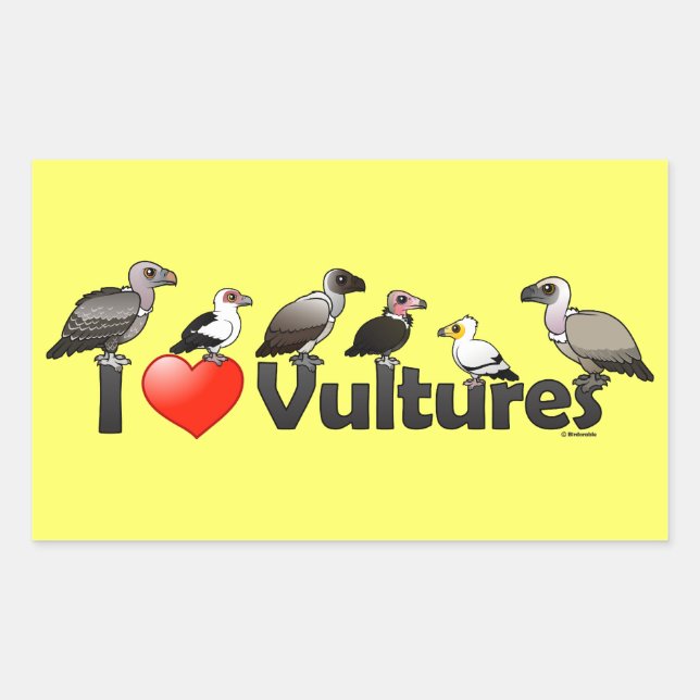I Liebe Vultures (Afrika) Rechteckiger Aufkleber (Vorderseite)