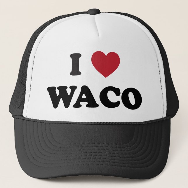 I Liebe Waco Texas Truckerkappe (Vorderseite)