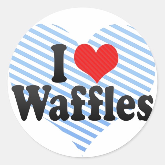 I Liebe Waffles Runder Aufkleber (Vorderseite)