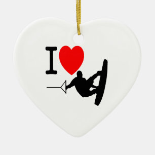 I LIEBE WAKEBOARDING KERAMIKORNAMENT