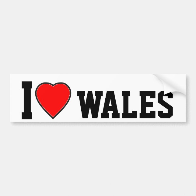I Liebe Wales Autoaufkleber (Vorne)