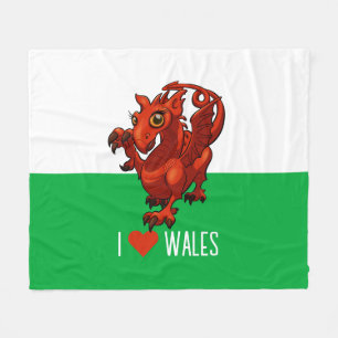 I Liebe Wales Niedlich Baby Welsh Red Dragon Carto Fleecedecke