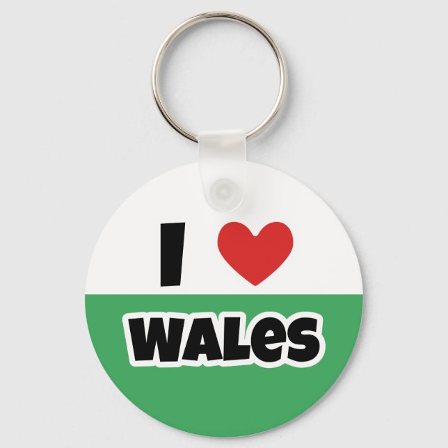 I Liebe Wales Schlüsselanhänger (Vorderseite)