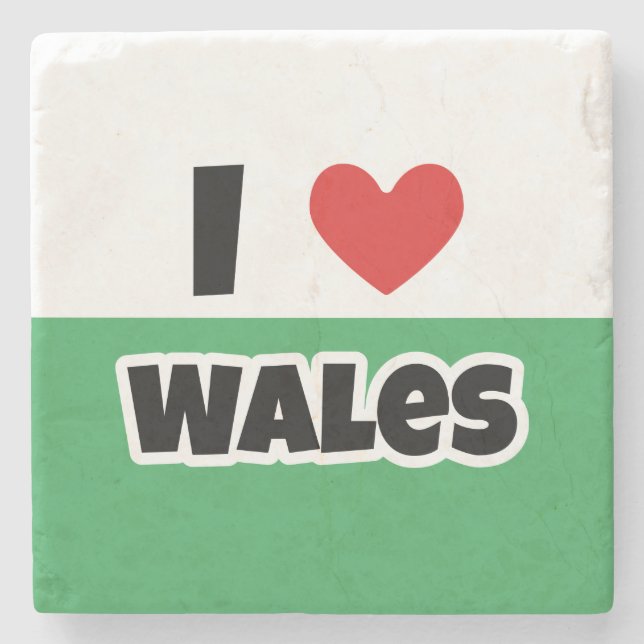 I Liebe Wales Steinuntersetzer (Vorderseite)