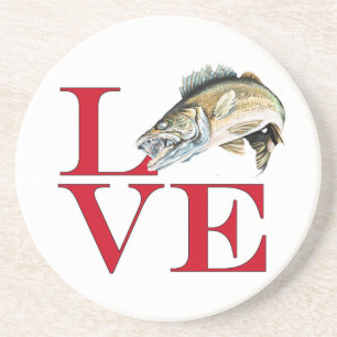 I Liebe Walleye Getränkeuntersetzer