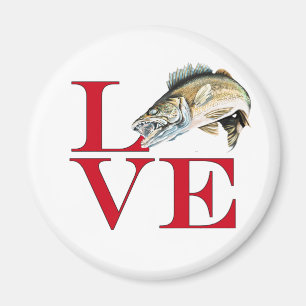 I Liebe Walleye Magnet