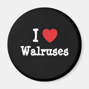 I Liebe Walrusherzbrauch personalisiert Magnet