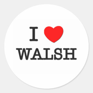 I Liebe Walsh Runder Aufkleber