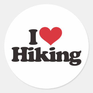 I Liebe Wandern Runder Aufkleber