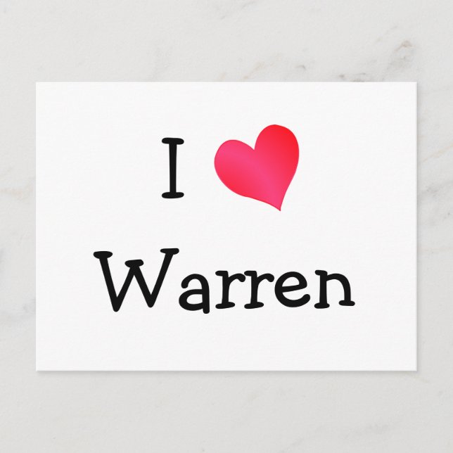 I Liebe Warren Postkarte (Vorderseite)