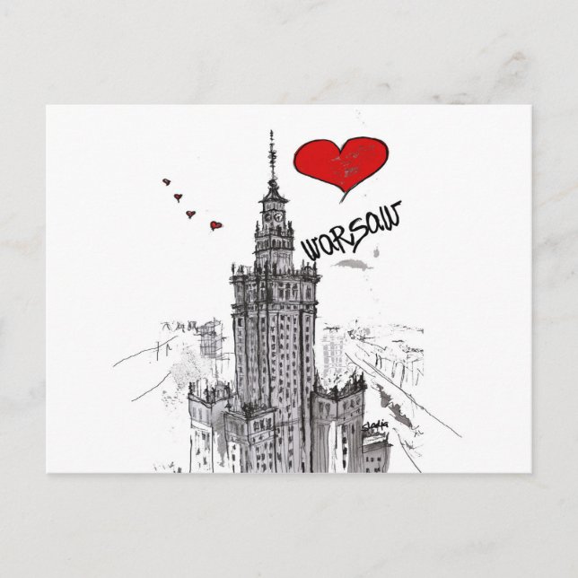 I Liebe Warsaw Postkarte (Vorderseite)