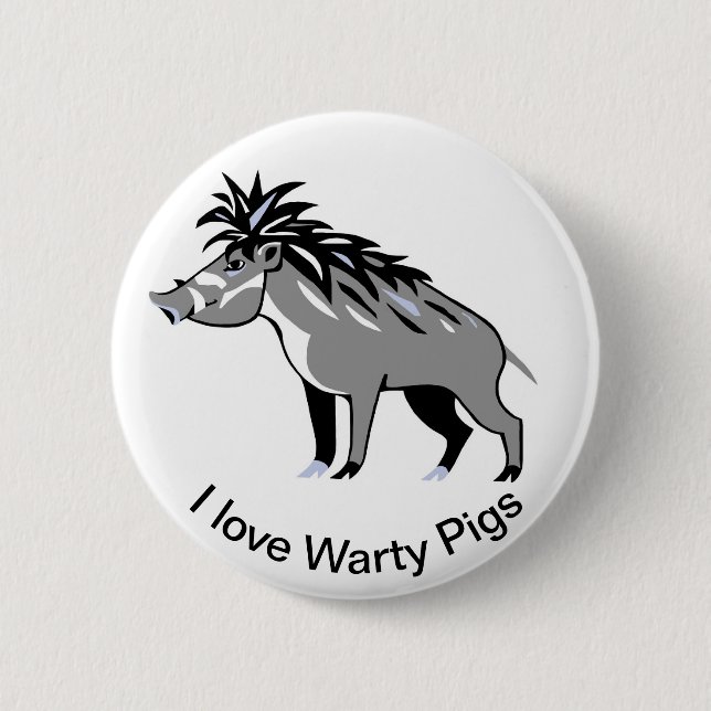 I Liebe Warty PIGS - Warthos - Wildtiere - Button (Vorderseite)