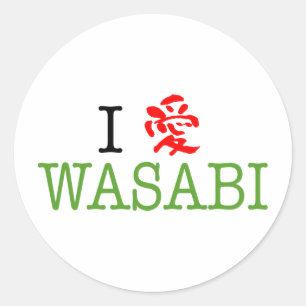 I Liebe Wasabi Runder Aufkleber