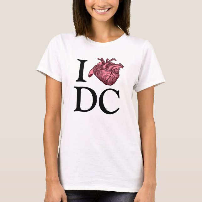 I Liebe Wash, DC mit anatomisch korrektem Herzen T-Shirt (Vorderseite)