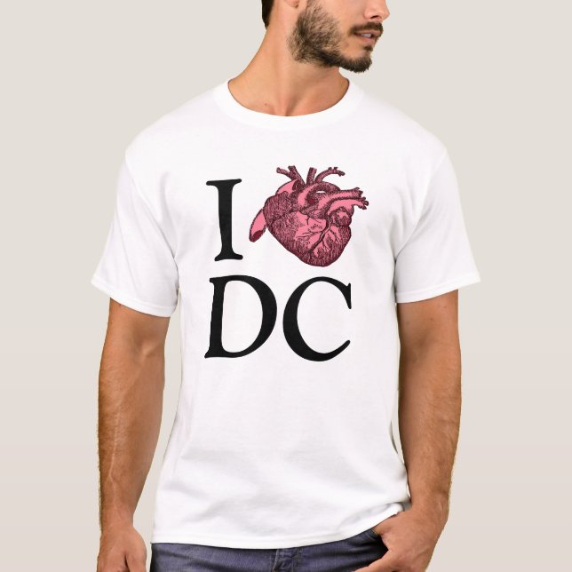 I Liebe Wash, DC mit anatomisch korrektem Herzen T-Shirt (Vorderseite)