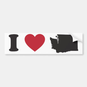 I Liebe Washington Autoaufkleber