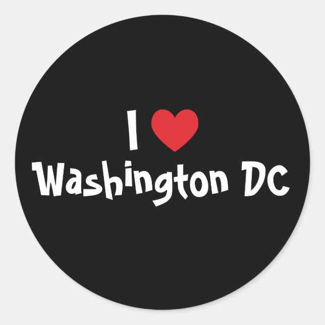 I Liebe Washington DC Runder Aufkleber (Vorderseite)