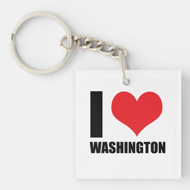 I Liebe Washington Schlüsselanhänger (Vorderseite)