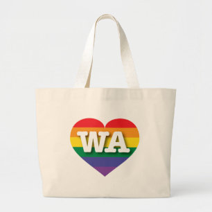 I Liebe Washington Staat Rainbow Heart Jumbo Stoffbeutel
