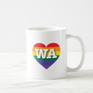 I Liebe Washington Staat Rainbow Heart Kaffeetasse