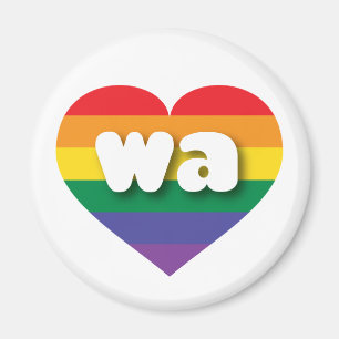 I Liebe Washington Staat Rainbow Heart Magnet
